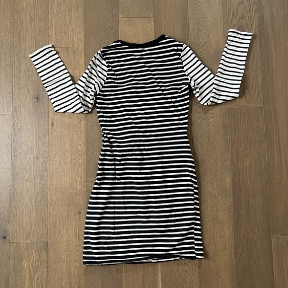 Topshop 100% Cotton Striped Dress with Knot Detail - Picture 4 of 6